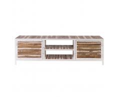 Mueble TV madera y metal blanco 150cm ROCHELLE