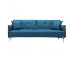 Sofá convertible diseño 3 plazas azul petróleo ELIN
