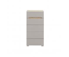 Cómoda madera clara y topo 5 cajones WILLY
