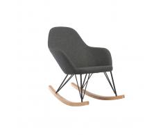 Sillón relax - Mecedora tejido gris antracita patas metal y fresno JHENE