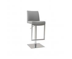 Taburete de bar diseño contemporáneo - metal y PU gris - KYLE