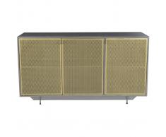 Aparador industrial 3 puertas en metal dorado y gris MAGIC