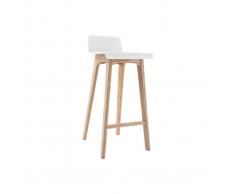 Taburete / silla de bar diseño madera natural y blanco escandinavo BALTIK