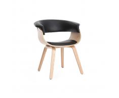 Silla nórdica negro y madera clara OKTAV