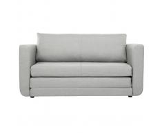 Sofá cama 2 plazas en tejido gris claro LEON