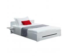 Cama diseño blanco 1 persona 90x190 LORIS