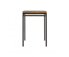 Mesa alta cuadrada en madera de mango y metal negro YPSTER