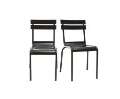 Silla diseño metal negro lote de 2 SHERMAN