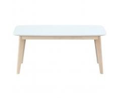 Banco diseño 100cm blanco y madera LEENA