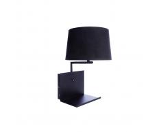 Aplique de pared moderno entrada USB metal negro PLUG