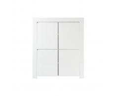Aparador diseño cuadrado 4 puertas lacado blanco ERIA