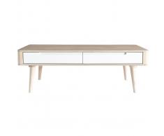 Mesa de centro nórdica fresno y blanco GOTLAND