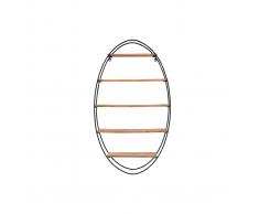 Estantería de pared oval en acacia y metal A130 cm HANG