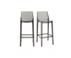 Taburete de bar diseño gris ahumado lote de 2 YLAK