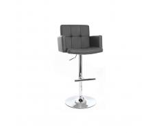 Taburete de bar diseño PU gris BLAKE