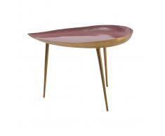 Mesa de centro en acero lacada rosa DROP