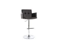 Taburete de bar diseño PU negro BLAKE