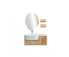 Mueble de baño: lavabo, mueble, estantería y espejo NIVAN