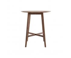 Mesa de bar moderna redonda madera nogal DEMORY