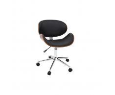 Silla de escritorio diseño negro y madera WALNUT