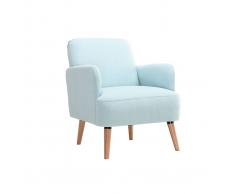 Sillón nórdico verde agua y patas madera ISKO