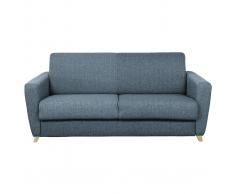 Sofá convertible nórdico azul y madera GRAHAM