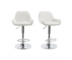 Taburete de bar diseño poliuretano blanco lote de 2 CYRUS