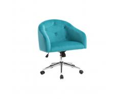Silla de escritorio terciopelo azul turquesa SHARON
