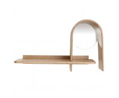 Estantería de pared moderna fresno con espejo SILMA