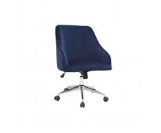Silla de escritorio terciopelo azul oscuro SCARLETT