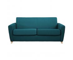 Sofá convertible nórdico azul petróleo y madera GRAHAM