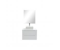 Mueble de baño con espejo y almacenaje blanco LOTA