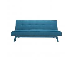 Sofá convertible diseño 3 plazas tejido azul petroleo BUCK