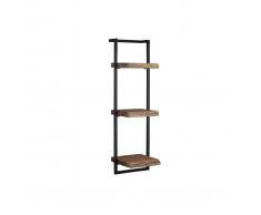 Estantería de pared en madera maciza y metal negro vertical ERNEST