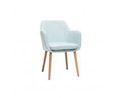 Sillón escandinavo verde menta y patas roble ALEYNA