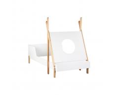 Cama infantil barco blanco y madera clara (somier no incluido) TIMEHLO