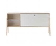 Aparador diseño 1 puerta 2 cajones blanco y madera EASY