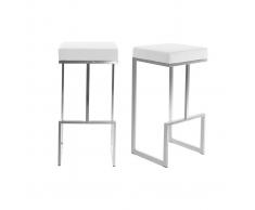 Lote de 2 taburetes diseño blanco Omicron