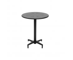 Mesa plegable redonda en metal negro D60 DOTS