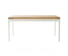 Mesa de comedor mango y metal blanco L160 BOHO