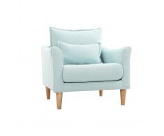 Sillón diseño tejido verde menta y roble KATE