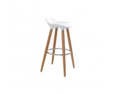 Taburete de bar de diseño escandinavo blanco GILDA