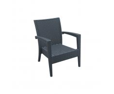 Sillón de jardín en resina trenzada gris SAMOA
