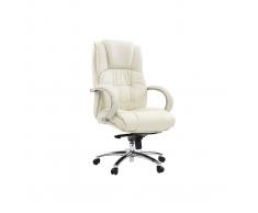 Sillón de dirección de cuero blanco DONATELLO