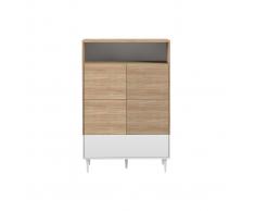 Aparador alto nórdico blanco y madera STRIPE