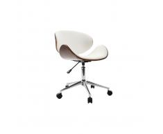 Silla de escritorio diseño blanco y medera WALNUT