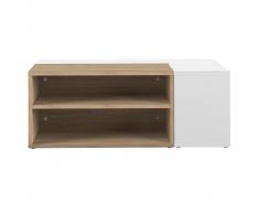 Mesa de centro madera y blanco amovible QUADRA