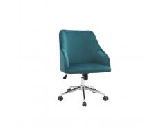 Silla de escritorio terciopelo azul petróleo SCARLETT