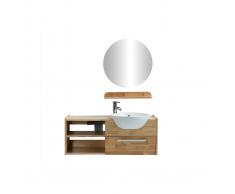 Mueble de baño: lavabo, armario, estante y espejo EYTAN