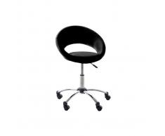 Silla de oficina de diseño negra con ruedas PINTO